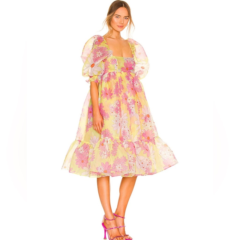 Selkie Floral Print Midi Length Dress